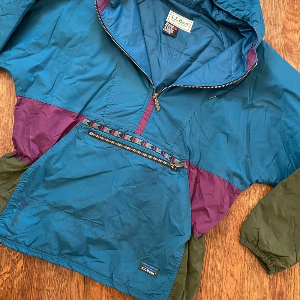 LL Bean Vintage Aztec Colorblock Insulated Pullover - Picture 2 of 9